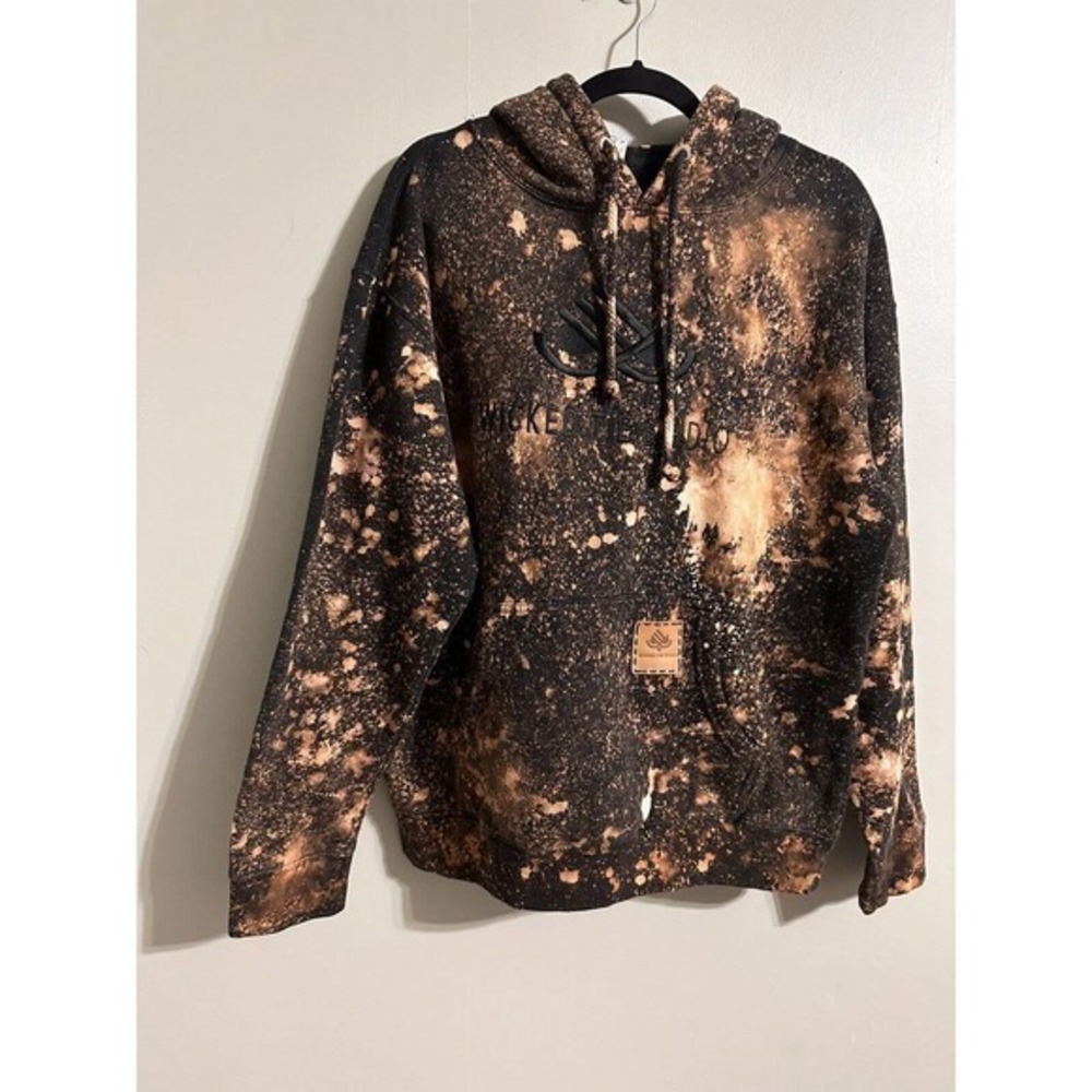 Wicked Tie Studio Unisex Black Medium Reverse Tie Dye Bleached Embroidered Heavy